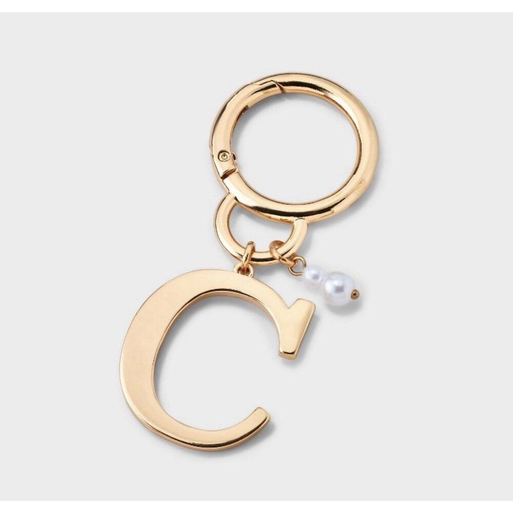 A New Day Gold-Tone Bag Charm Letter Initial C